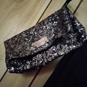 Victoria's Secret Black Sequin Clutch
